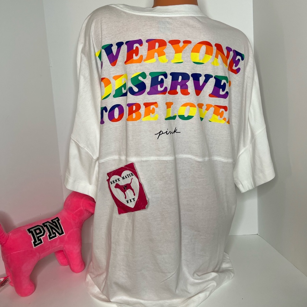 Victoria’s Secret PINK XL XXL Embroidery Logo Crewneck Short-sleeve T-shirt Top